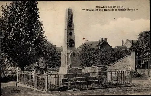 Ak Biollet Puy de Dôme, Monument aux Morts de la Grande Guerre