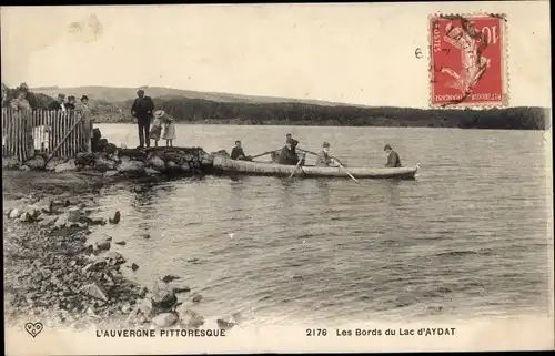 Ak Auvergne Puy de Dôme, Les Bords du Lac d'Aydat, Ruderboot