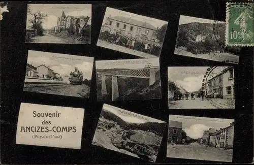 Ak Les Ancizes Comps Puy de Dôme, Ortsansichten, Französische Eisenbahn, Brücke