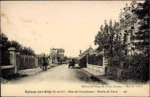 Ak Epinay sur Orge Essonne, Rue de Grandvaux, Route de Paris