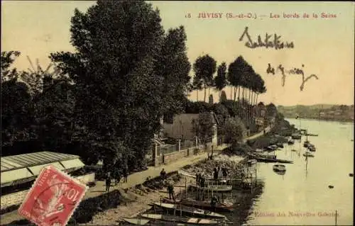 Ak Juvisy Essonne, Les bords de la Seine