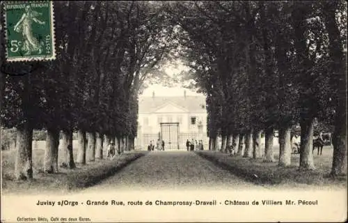 Ak Juvisy sur Orge Essonne, Grande Rue, Chateau de Villiers Mr. Pecoul