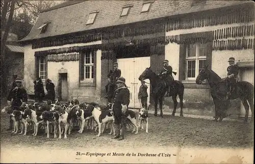 Ak Bonnelles Yvelines, Equipage, Meute de Madame la Duchesse d'Uzes