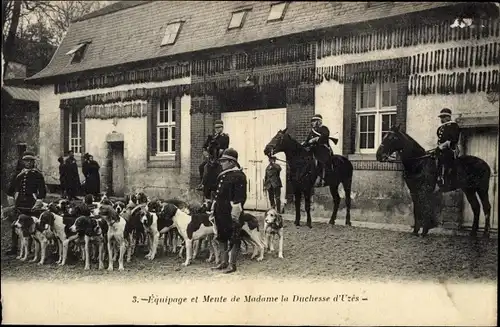 Ak Bonnelles Yvelines, Equipage, Meute de Madame la Duchesse d'Uzes