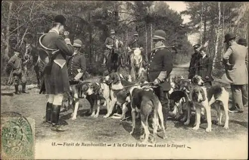Ak Rambouillet Yvelines, Foret, A la Croix Pater, Avant le Depart