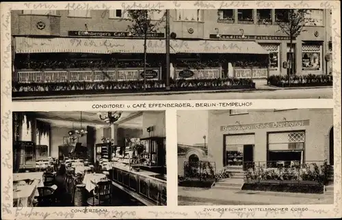 Ak Berlin Tempelhof, Konditorei Cafe Effenberger, Berliner Straße 38, Innenansicht