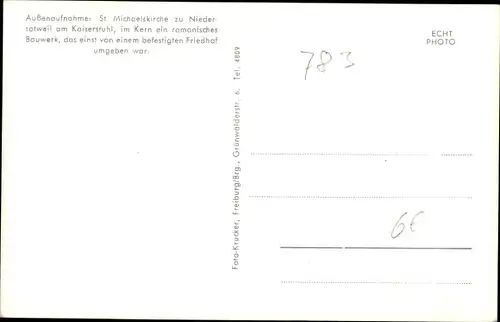 Ak Niederrotweil Vogtsburg im Kaiserstuhl, St. Michaelskirche