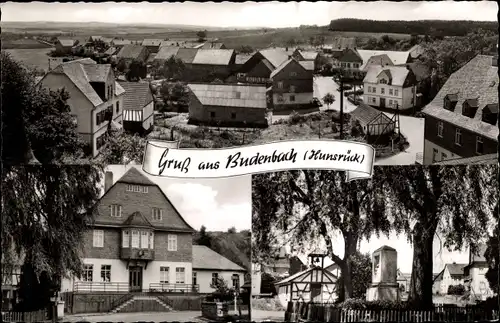 Ak Budenbach Hunsrück, Teilansicht, Gasthof, Ehrenmal