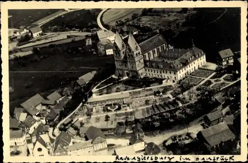 Foto Ak Ravengiersburg im Hunsrück, Luftbild vom Ort, St. Christophorus Pfarrkirche