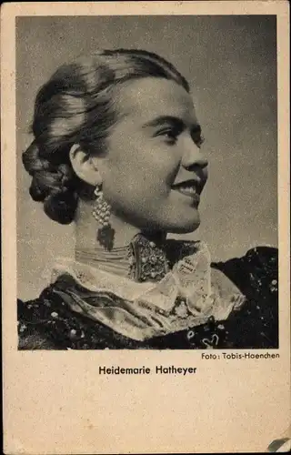 Ak Schauspielerin Heidemarie Hatheyer, Portrait, Geyerwalli, Halsschmuck