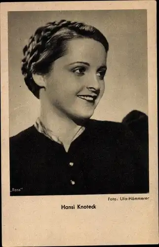 Ak Schauspielerin Hansi Knoteck, Portrait