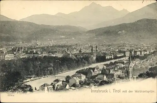 Ak Innsbruck in Tirol, Gesamtansicht, Waldrastspitze