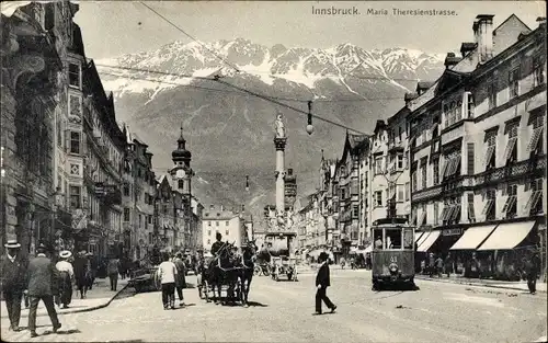 Ak Innsbruck in Tirol, Maria Theresienstraße, Straßenbahn Wagen Nr. 41