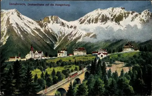 Ak Innsbruck in Tirol, Drahtseilbahn auf die Hungerburg