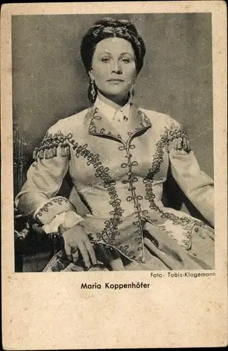 Ak Schauspielerin Maria Koppenhöfer, Portrait