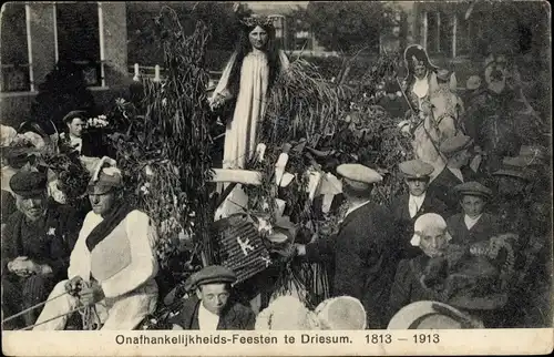 Ak Driezum Friesland, Onafhankelijkheids, Feesten, 1813-1913, Festzug