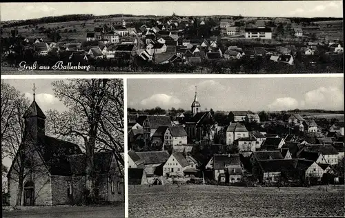 Ak Ballenberg Ravenstein Baden Württemberg, Panorama, Kirche, Teilansicht