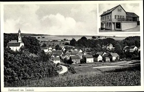 Ak Diethardt Taunus, Stadtpanorama, Gasthaus Crecelius, Inh. E. Meyer