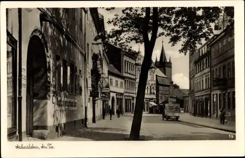 Ak Aschersleben Anhalt, Gasthof zum grünen Baum, Am Tie