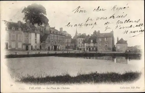 Ak Falaise Calvados, La Place du Chateau
