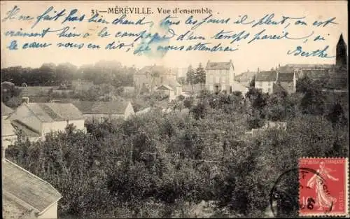 Ak Mereville Essonne, Vue d'ensemble