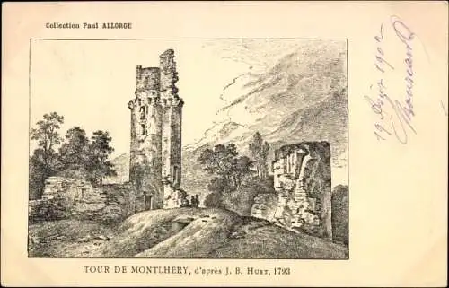 Künstler Ak Huet, J. B., Montlhéry Essonne, Tour de Montlhery