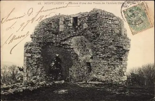 Ak Montlhery Essonne, Ruines d'une Tours de l'ancien Chateau