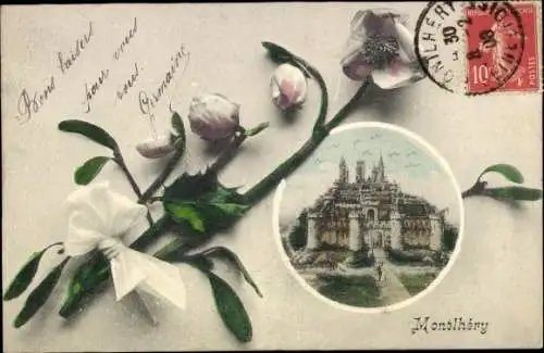 Ak Montlhery Essonne, Le Chateau, Schloss, Blume