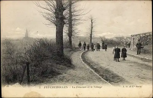 Ak Feucherolles Yvelines, La Descente, Le Village