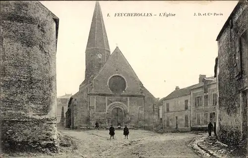 Ak Feucherolles Yvelines, L'Eglise