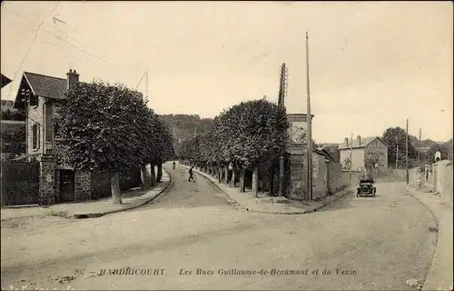 Ak Hardricourt Yvelines, Les Rues Guillaume de Beaumont et du Vexin