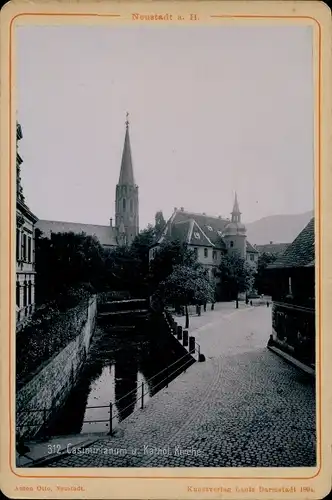 Kabinettfoto um 1895, Neustadt an der Haardt Neustadt an der Weinstraße, Casimirianum, Kath. Kirche