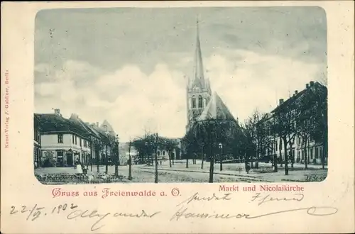 Ak Bad Freienwalde an der Oder, Markt, Nicolaikirche