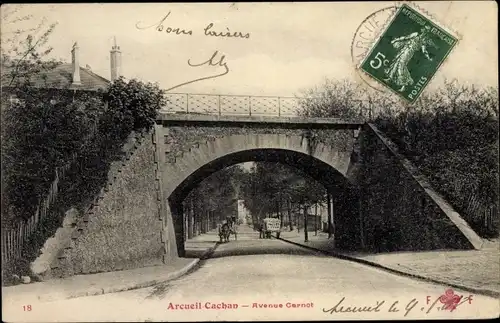 Ak Arcueil Cachan Val de Marne, Avenue Carnot