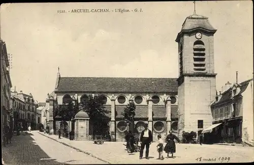 Ak Arcueil Cachan Val de Marne, L´Église