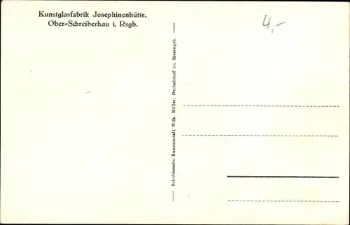 Ak Szklarska Poręba Schreiberhau Riesengebirge Schlesien, Kunstglasfabrik, Josephinenhütte