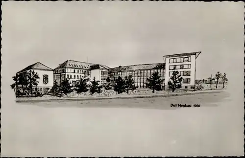 Künstler Ak Seifert, Stud.-Rat, Simmern im Hunsrück, Staatliches Gymnasium, Neubau 1960