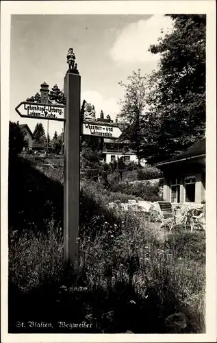 Ak Sankt Blasien im Schwarzwald, Wegweiser