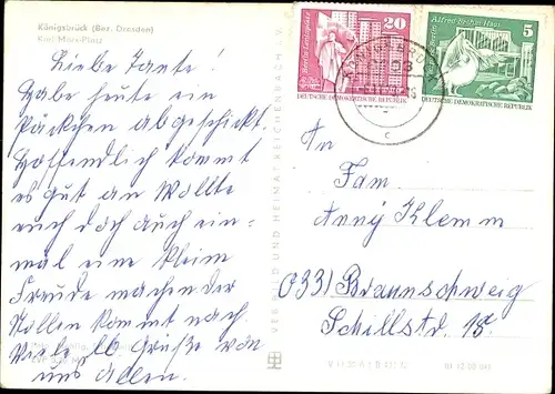 Ak Königsbrück in der Oberlausitz, Karl Marx Platz, Gasthof