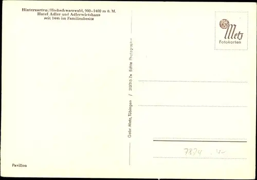 Ak Hinterzarten im Schwarzwald, Hotel Adler und Adlerwirtshaus