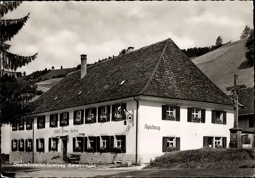 Ak Obermünstertal Münstertal im Schwarzwald, Gasthof Spielweg