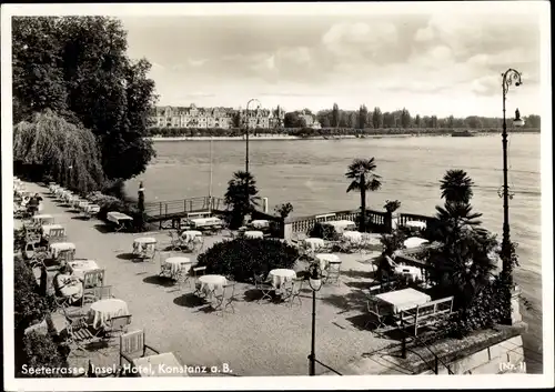 Ak Konstanz am Bodensee, Seeterrasse, Insel Hotel