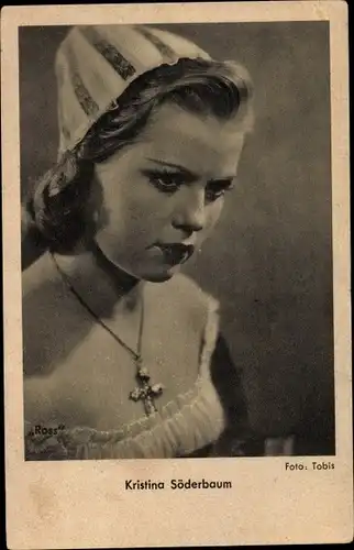Ak Schauspielerin Kristina Söderbaum, Portrait, Halskette mit Kreuz