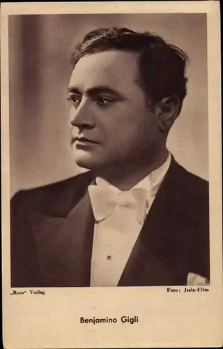 Ak Schauspieler Benjamino Gigli, Portrait, Ross