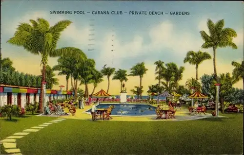 Ak Miami Beach Florida USA, The Sands Hotel, 16th Street, Cabana Club, Swimming Pool