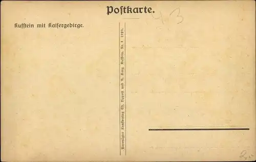 Ak Kufstein in Tirol, Gesamtansicht mit Kaisergebirge