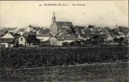 Ak Beaulieu Maine et Loire, Vue Generale