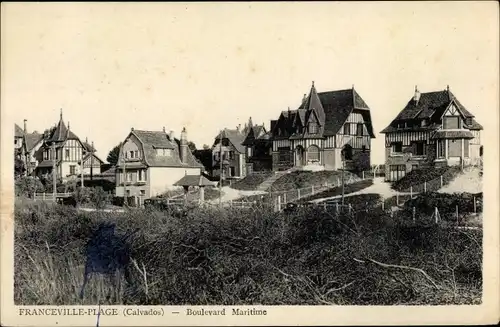Ak Franceville Plage Calvados, Boulevard Maritime