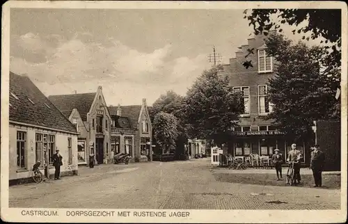 Ak Castricum Nordholland Niederlande, Dorpsgezicht met rustende Jager