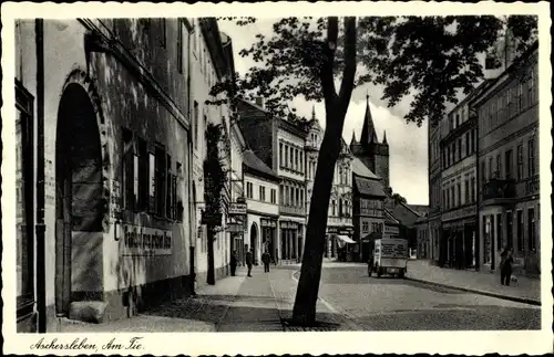 Ak Aschersleben Anhalt, Gasthof zum grünen Baum, Am Tie